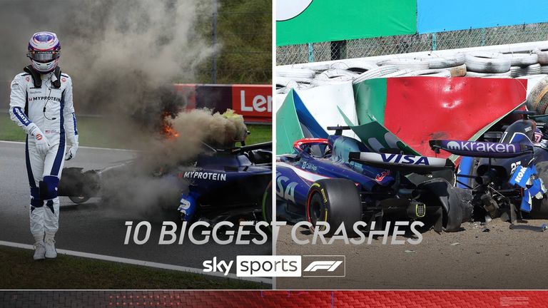 Relive the 10 most dramatic crashes from this year's Formula One season.