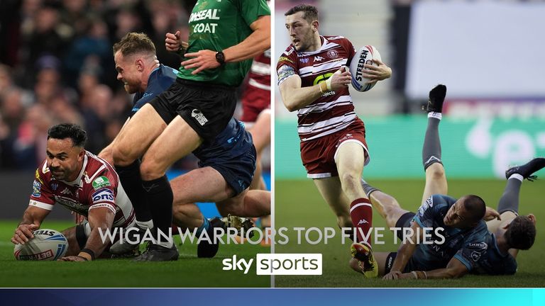 Check out the top five tries from Wigan Warriors' 2024 season.