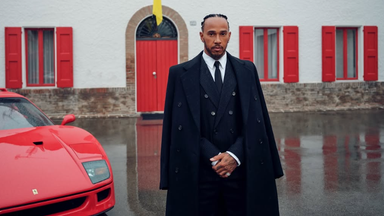 Lewis Hamilton shared a first image of him at the Ferrari factory (Credit: @photodre)