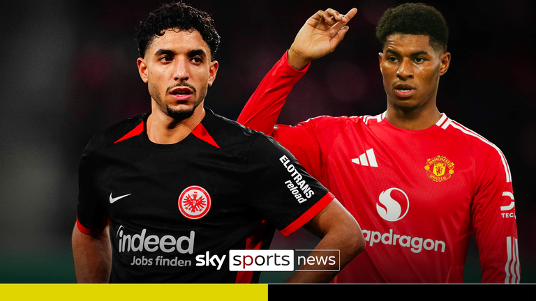 December 04 2024: Omar Marmoush of Eintracht Frankfurt looks on during a DFB Pokal - Round of 16 game, RB Leipzig vs Eintracht Frankfurt, at Red Bull Arena, Leipzig, Germany. Ulrik Pedersen/CSM (Credit Image: © Ulrik Pedersen/Cal Sport Media) (Cal Sport Media via AP Images)


